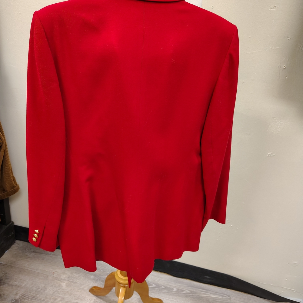 Talbots Women's Red Blazer with Gold Buttons - Picture 2 of 5